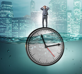 The businessman in deadline and time management concept