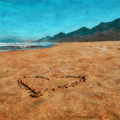 Oil paint on canvas wall art. Beauty landscape nature scene. Large size print. Touristic place. Vacation scene drawing. Beautiful view.