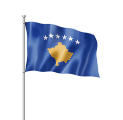 Kosovo flag isolated on white