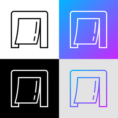 Door for pet thin line icon. Cat door. Modern vector illustration for pet shop.