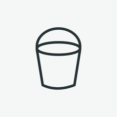 Pail, bucket, water icon vector on grey background.