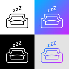 Pet bed thin line icon. Modern vector illustration for pet shop.