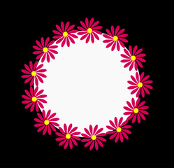 frame made of flowers, vector background	