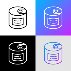 Canned food for pet thin line icon. Modern vector illustration for pet shop.