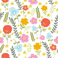 Tuinposter Seamless floral pattern © SaturnO_27