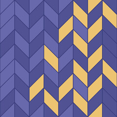 Seamless herringbone pattern background. A zigzag rhombus geometry. Color trendy 2022 Very Peri. Design texture elements for banner, card, cover, poster, backdrop, tile, wall. Vector illustration.