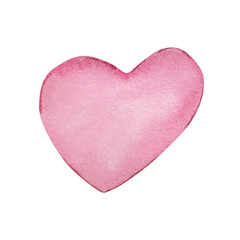 Watercolor bright pink heart