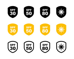 Sun protection icon set vector