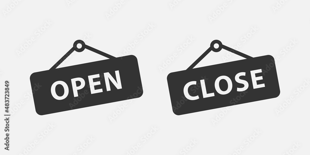 Poster set of close and open icon vector sign. cancel symbol web design. error, denied, avoid or wrong data