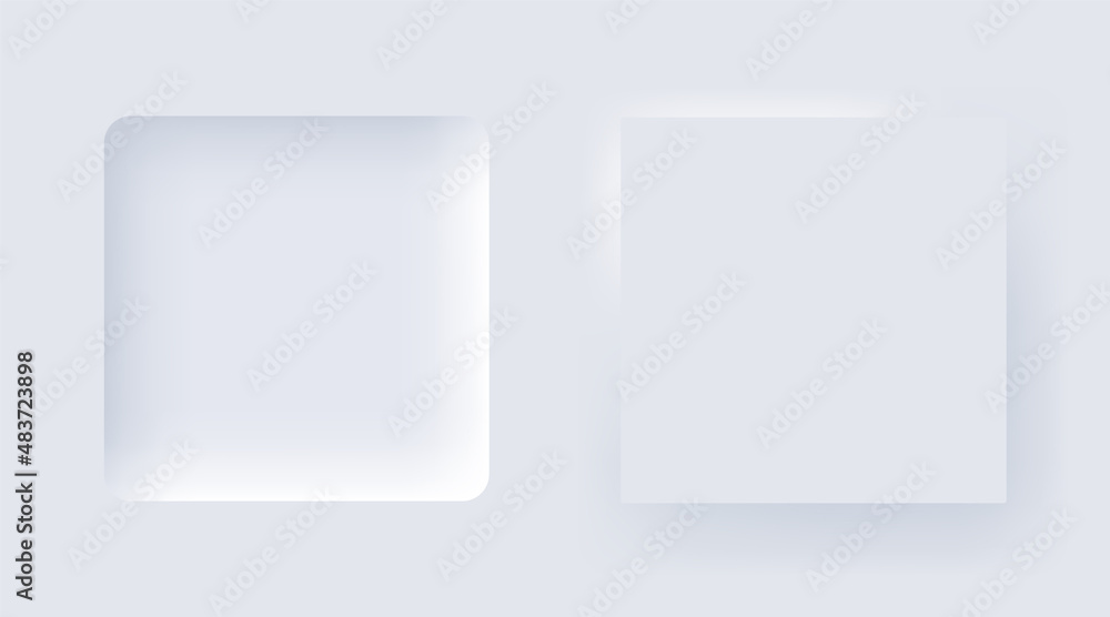 Poster Neumorphic UI design element set. Vector simple trendy interface for application or web