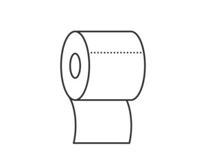 Sanitary toilet paper icon. Vector bathroom illustration. Hygiene clean symbol for wc.