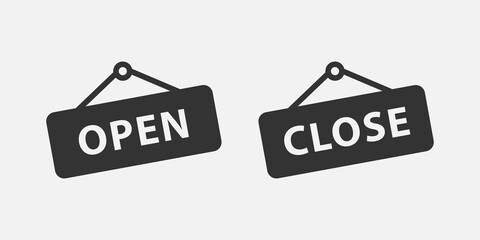 Set of close and open icon vector sign. Cancel symbol web design. Error, denied, avoid or wrong data button.