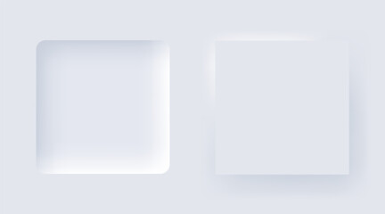 Neumorphic UI design element set. Vector simple trendy interface for application or web