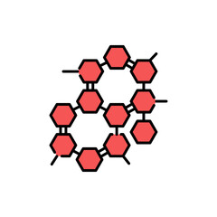 Fototapeta premium Hormone formule color line icon. Pictogram for web page