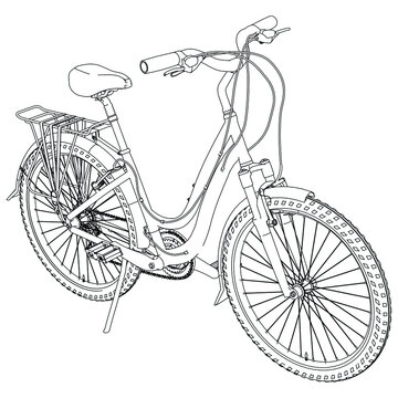 line art bicycle perspective view clip art preview