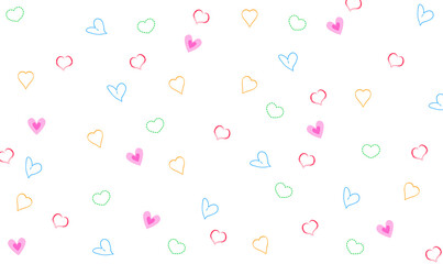 Pink, yellow and blue hearts background. Valentine's day background. day of love.
