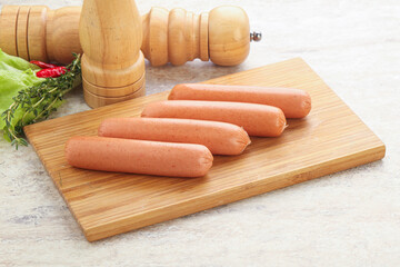 Meat sausages for snack breakfast