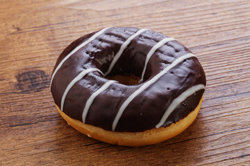 Glazed sweet tasty chocolate donut