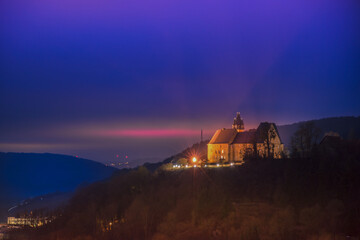 Obraz premium Schloß Spangenberg, bei Nacht