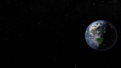 Panoramic view of the Earth, sun, star and galaxy. Sunrise over planet Earth, view from space. Elements of this image furnished by NASA