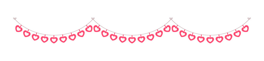 Valentine's Day heart banner bunting clipart vector illustration