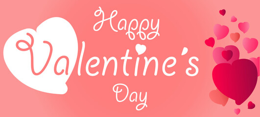 Happy Valentine's Day poster. Typography text Happy Valentine's Day.Valentine's Day card template with red hearts on pink background.
Valentine's day concept.