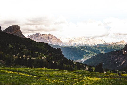 Grödner Joch, Dolomiten, Südtirol, Italien. Dolomites, South Tyrol, Italy 