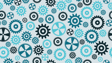 Seamless pattern with gears. Vector cogwheels background.