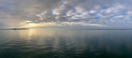 Sunset over the water at Lymington River