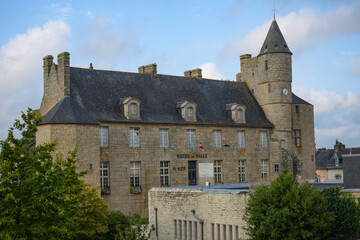 Fototapeta na wymiar View on the town hall of Pont l'abbe in Brittany