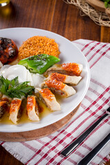 Turkish Food Beyti Kebap with yoghurt