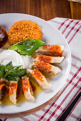 Turkish Food Beyti Kebap with yoghurt