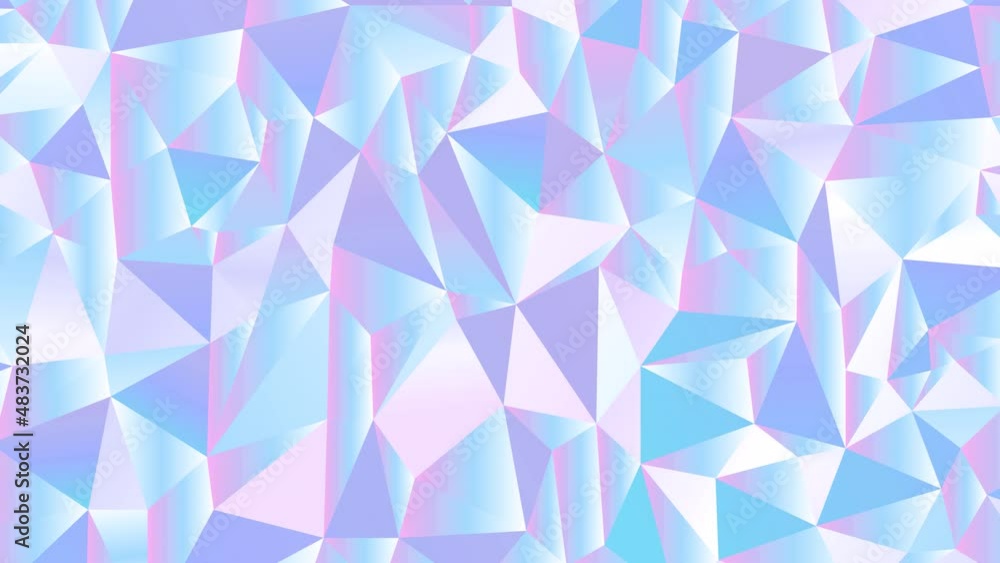 Poster abstract geometric background. holographic polygonal design looped animation. triangle colorful text