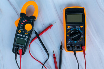 clamp meter and digital multimeter for electricians