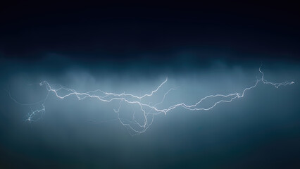 lightning in the night sky close up