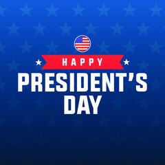 happy president's day modern creative banner, sign, design concept, social media post, template with blue and red color on an american abstract background 