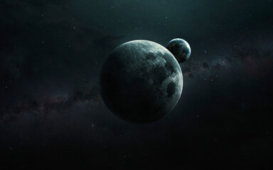 Obraz na płótnie Canvas Earth and Moon. Elements of image provided by Nasa