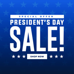 happy president's day modern creative banner, sign, design concept, social media post, template with blue and red color on an american abstract background 
