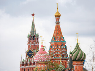 Fototapeta na wymiar travel to moscow, russia, main tourist attractions