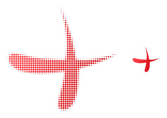 Erase halftone dotted icon. Erase vector icon mosaic is composed of halftone pattern which contains round dots.