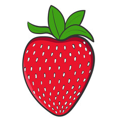 Isolated strawberry berry. Vector illustration. Summer mood.