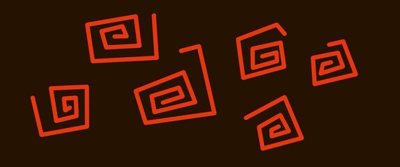 Symbols square line ancient pattern 