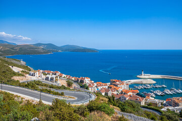 Fototapeta na wymiar Landscape travel view of Adriatic coast in Montenegro or Croatia.