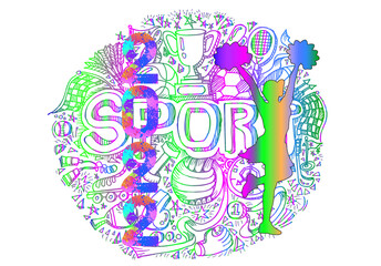 Cheerleading logo design.2022. Set of sports background. Vector illustration.