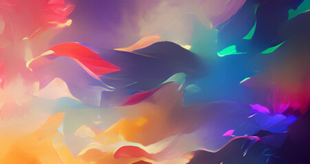 Abstract art painting. Graphic design colorful artwork, bright colors wallpaper, psychedelic contemporary background and pattern. Large size fine art print for canvas, pillow case, postcard, paper