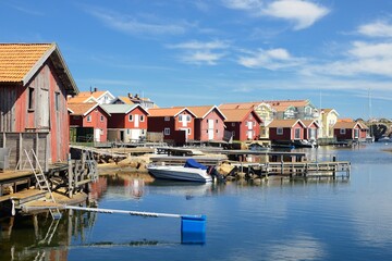 Fototapeta na wymiar The charming and very popular tourist destination along the swedish west coast, Kungshamn in Bohuslan north of Gothenburg.