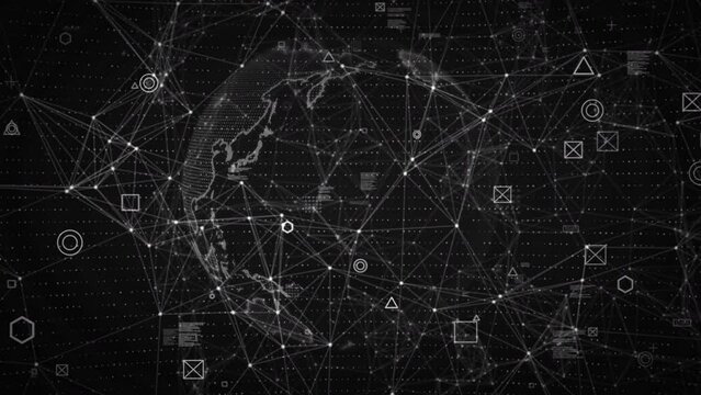 neural network security globe logo background technology