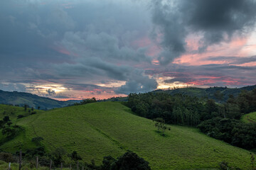 sunset in the mountains
