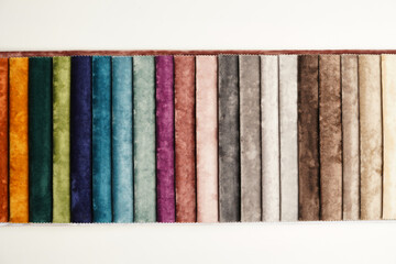 Colorful fabric samples. Fabric texture background