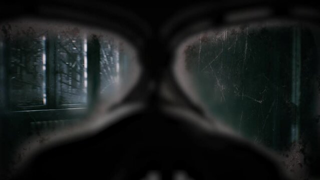post-apocalypse scenery and horror navigating a structure.